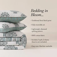 Blue Sofia Reversible 3-pc. King Quilt Set