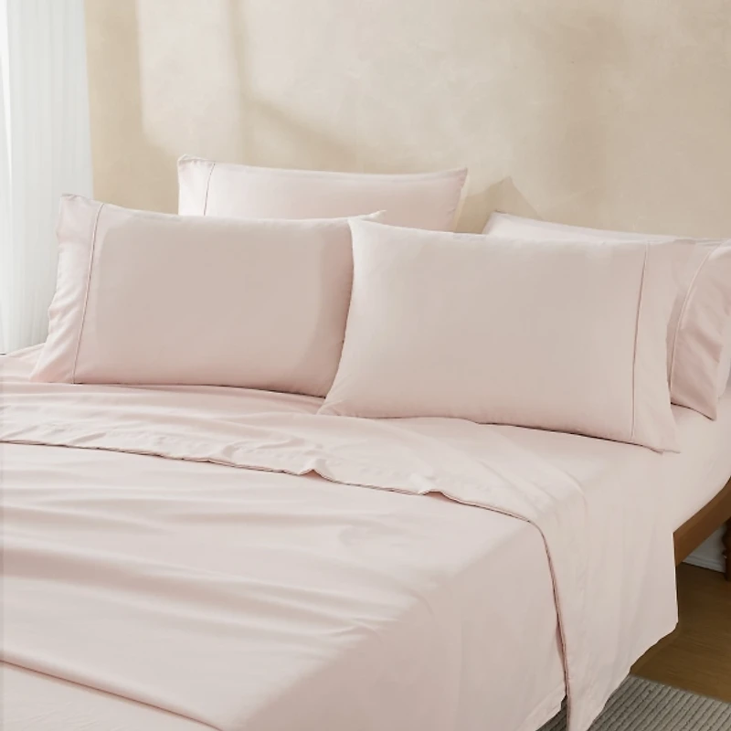 Solid Peach Verona 6-pc. Full Sheet Set