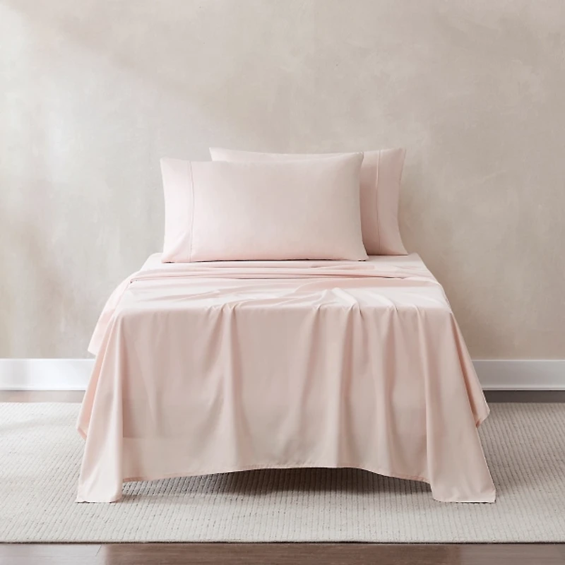 Solid Peach Verona 4-pc. Twin Sheet Set