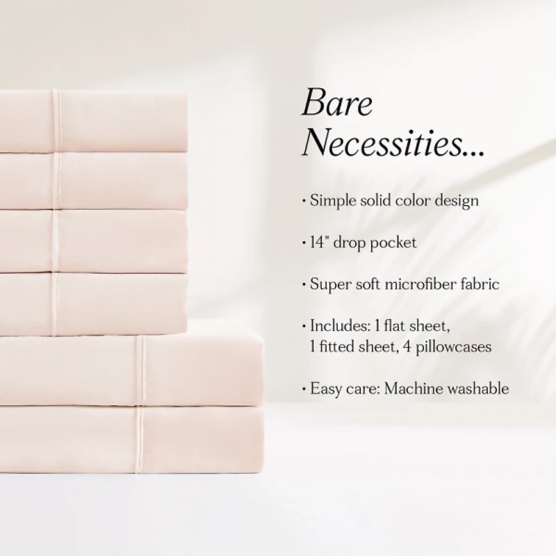 Solid Peach Verona 6-pc. King Sheet Set