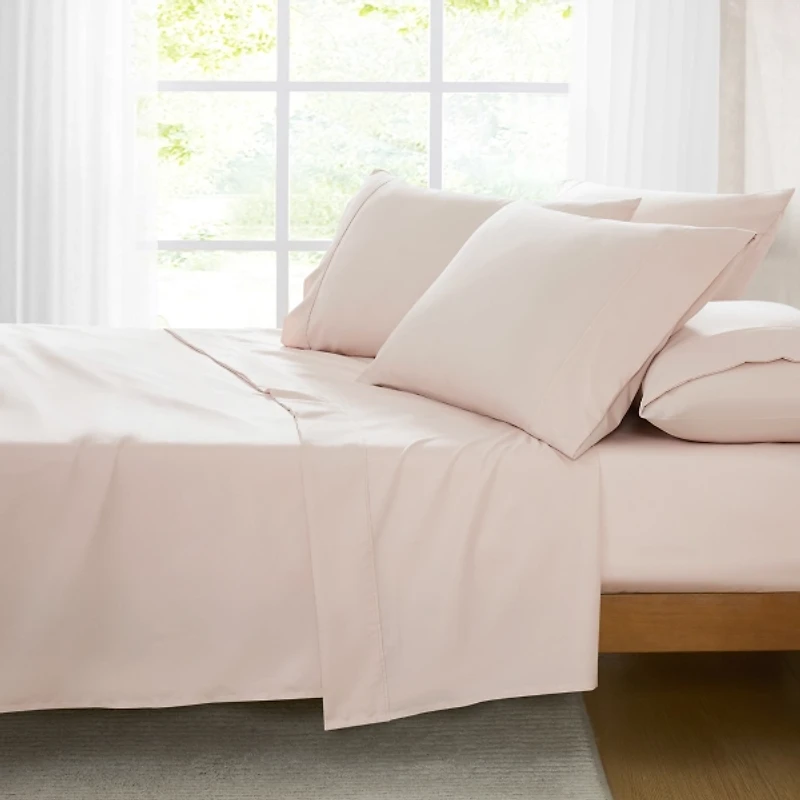 Solid Peach Verona 6-pc. Queen Sheet Set