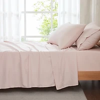 Solid Peach Verona 4-pc. Twin Sheet Set