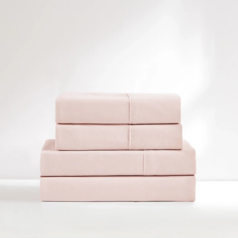 Solid Peach Verona 4-pc. Twin Sheet Set