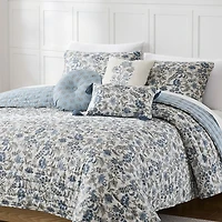 Lillian Floral Reversible 6-pc. Queen Quilt Set
