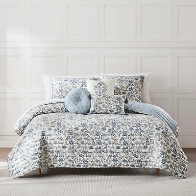 Lillian Floral Reversible 6-pc. King Quilt Set