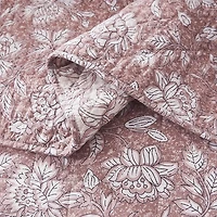 Zara Terracotta Floral 3-pc. Full/Queen Quilt Set