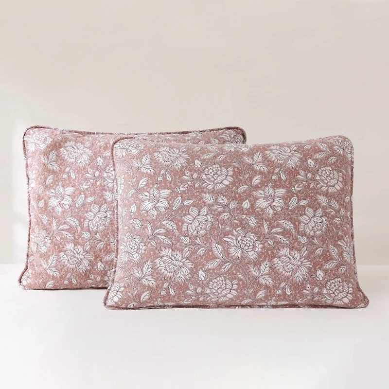 Zara Terracotta Floral 3-pc. Full/Queen Quilt Set