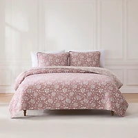 Zara Terracotta Floral 3-pc. King Quilt Set