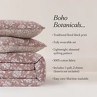 Zara Terracotta Floral 3-pc. King Quilt Set