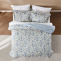 Lillian Floral Reversible 3-pc Queen Comforter Set