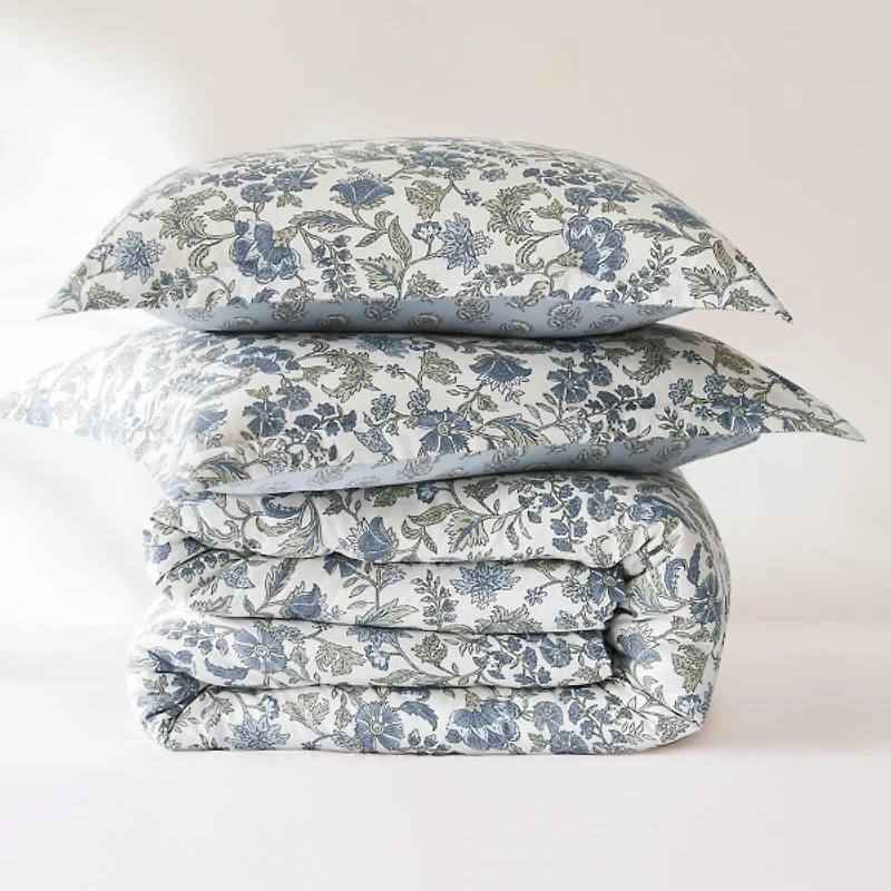 Lillian Floral Reversible 3-pc Queen Comforter Set