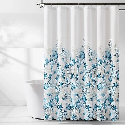 Watercolor Sea Life Shower Curtain