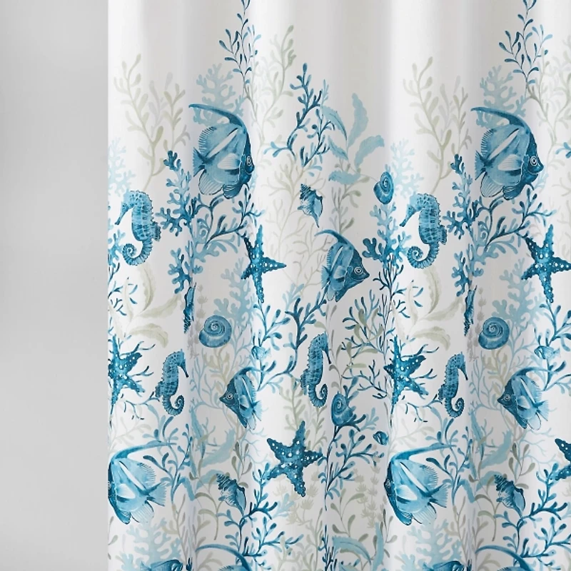 Watercolor Sea Life Shower Curtain