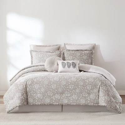Zara Tan Floral 8-pc. King Comforter Set