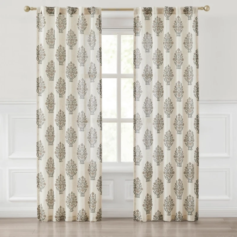 Sofia Floral Bouquet Curtain Panel Set, 84 in.