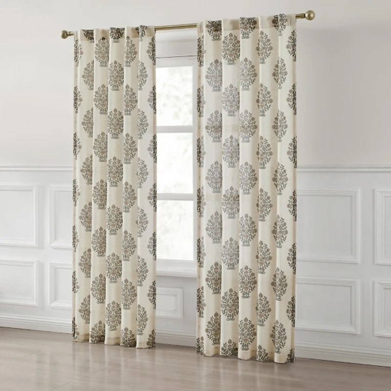 Sofia Floral Bouquet Curtain Panel Set, 84 in.