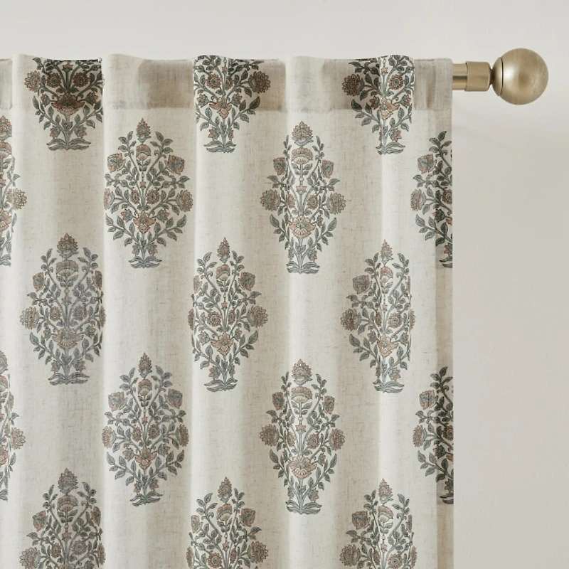Sofia Floral Bouquet Curtain Panel Set, 84 in.
