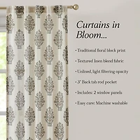 Sofia Floral Bouquet Curtain Panel Set, 84 in.