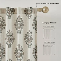 Sofia Floral Bouquet Curtain Panel Set, 84 in.