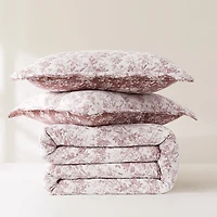 Peony Toile Reversible 3-pc. Full/Queen Quilt Set