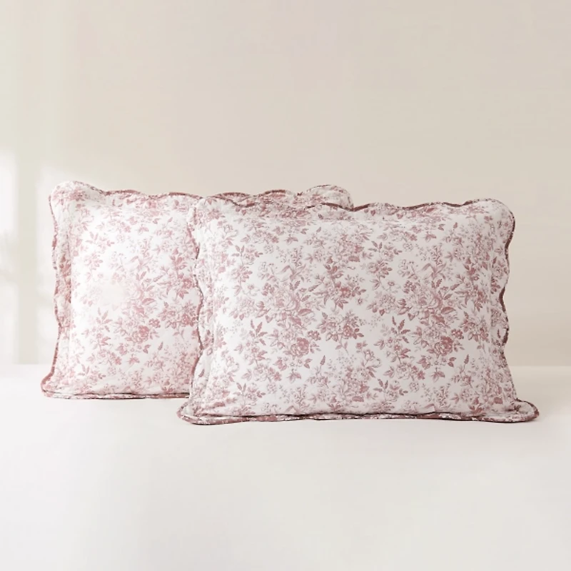 Peony Toile Reversible 3-pc. Full/Queen Quilt Set