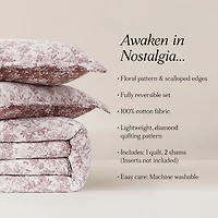 Peony Toile Reversible 3-pc. Full/Queen Quilt Set