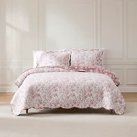 Peony Toile Reversible 3-pc. King Quilt Set