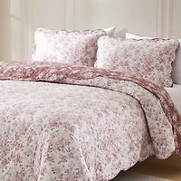 Peony Toile Reversible 3-pc. King Quilt Set