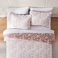 Peony Toile Reversible 3-pc. King Quilt Set