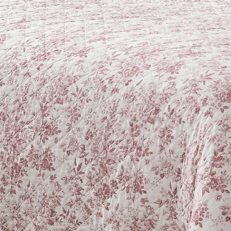 Peony Toile Reversible 3-pc. King Quilt Set