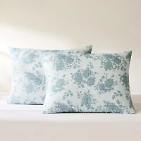 Blue Rose Garden 3-pc. Full/Queen Coverlet Set