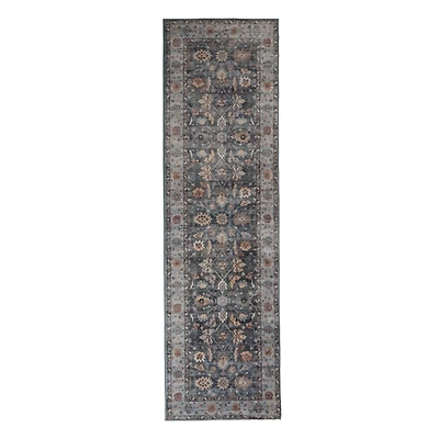 Blue Kat Floral Washable Runner, 2x7