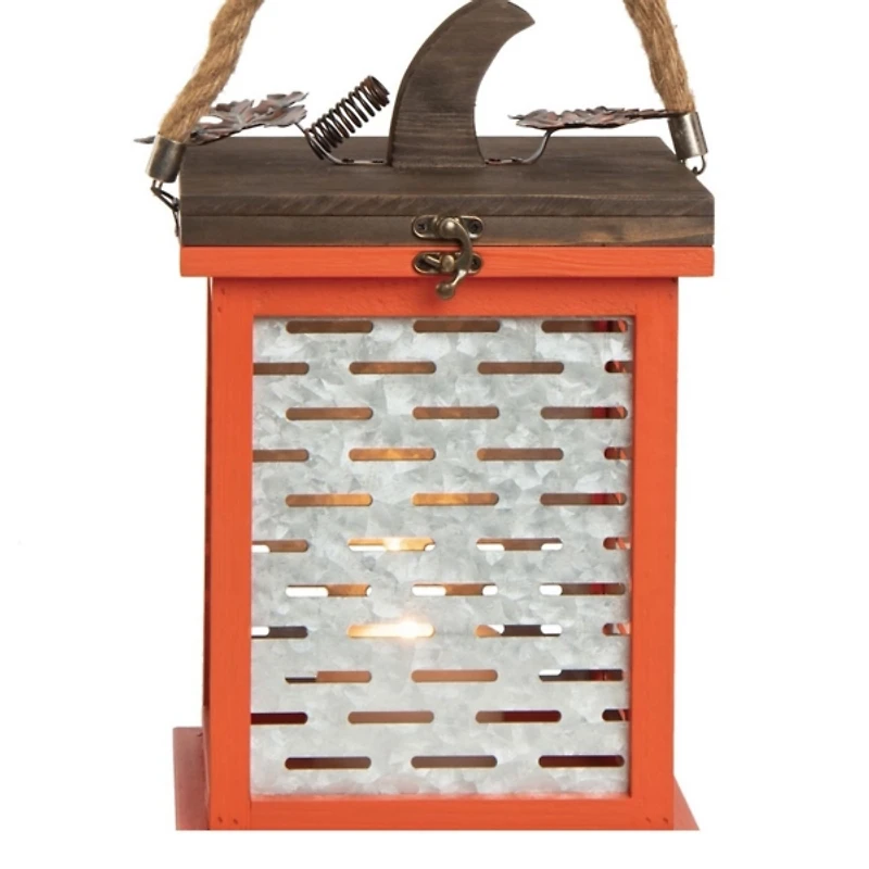 Orange Metal Pumpkin Lanterns, Set of 2