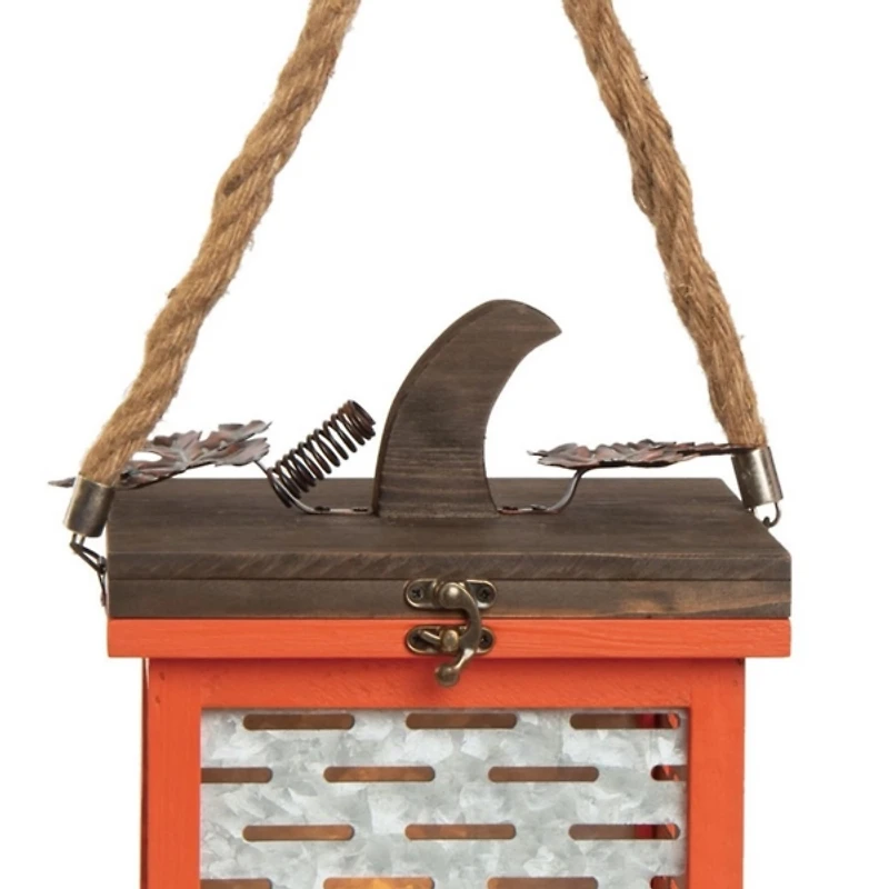 Orange Metal Pumpkin Lanterns, Set of 2