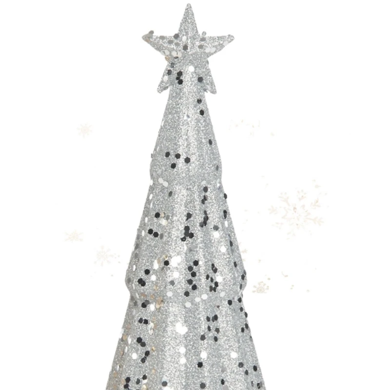 LED Gold and Silver Tree Figurines, Set of 2