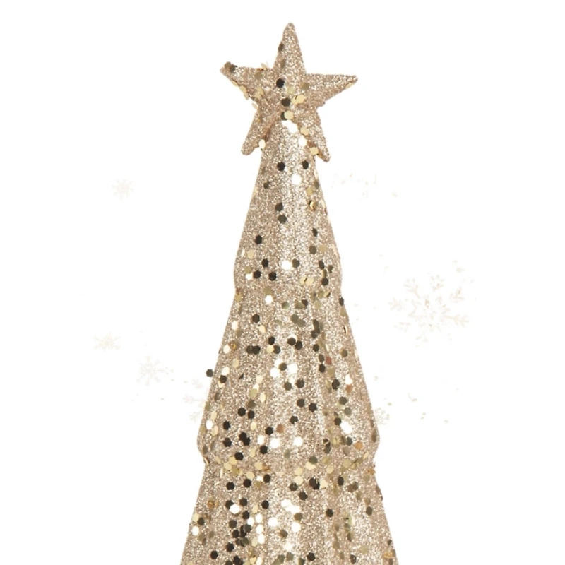 LED Gold and Silver Tree Figurines, Set of 2