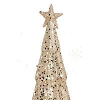 LED Gold and Silver Tree Figurines, Set of 2