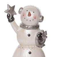 Metallic Snowman Figurines, Set of 2