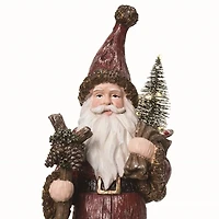 Antique Carved Santa Claus Figurines, Set of 2