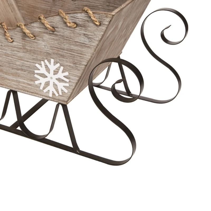 Brown Rustic Wood Christmas Sleigh