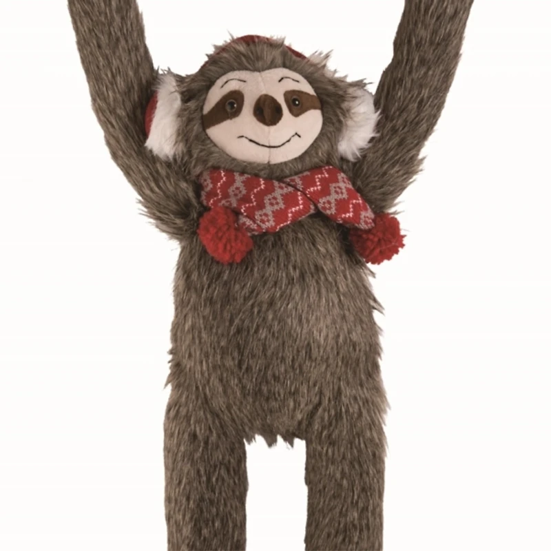 Plush Hanging Christmas Sloth Ornaments, Set of 2