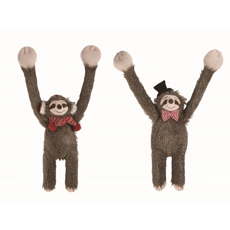 Plush Hanging Christmas Sloth Ornaments, Set of 2