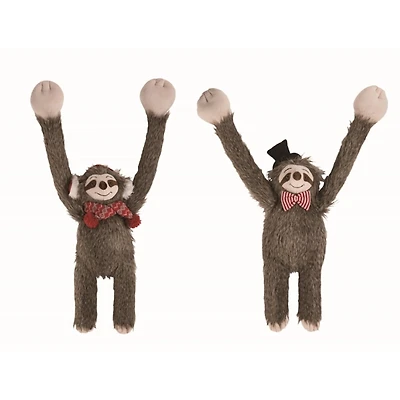 Plush Hanging Christmas Sloth Ornaments, Set of 2