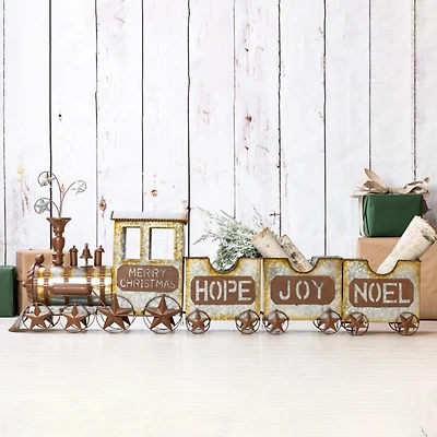 Bronze Metal Christmas Train Statue