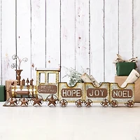 Bronze Metal Christmas Train Statue