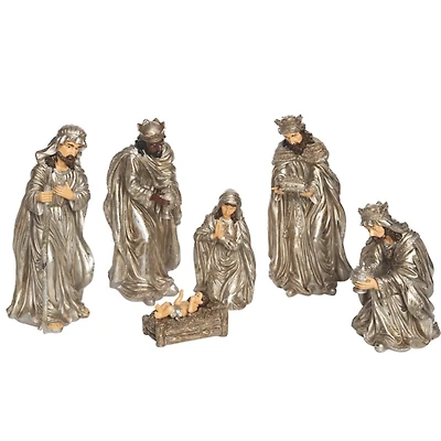 Silver and Gold 6-pc. Christmas Nativity Set