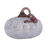 Smokey Glass Pumpkin Figurines, Set of 2