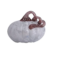 Smokey Glass Pumpkin Figurines, Set of 2