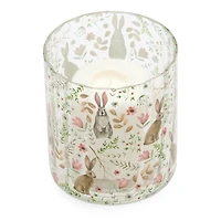 Botanical Bunnies Glass Hurricane