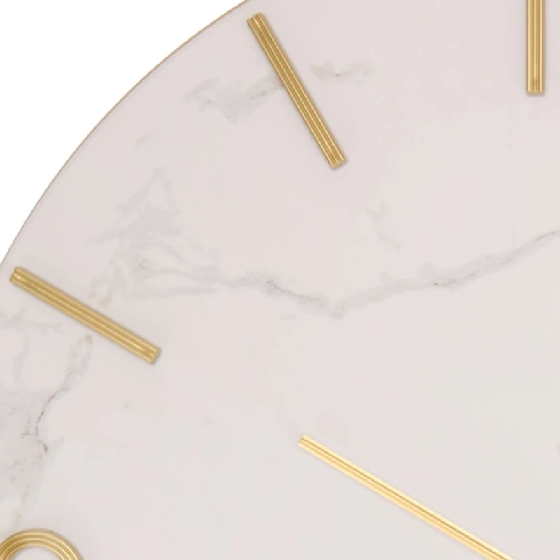 White Marble and Gold Wall Clock